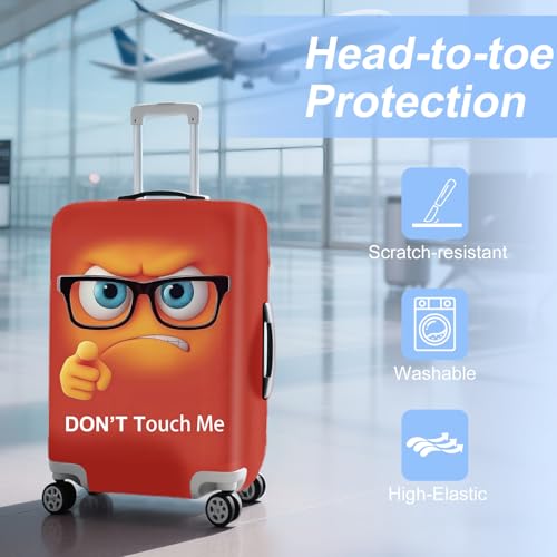 ANNA QUEEN Red Don\'t touch me Travel Luggage Cover Suitcase Protector Suitcase Cover Anti-Scratch,Stretchable Fit for 18-32Inch Luggage,Travel Bag Cover Washable S(fits 18-21inch suitcase) - Thumbnail 2