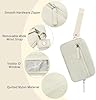 HYJMA Handgelenk-Geldbörse für Damen, Nylon, gesteppt, RFID-Geldbörse mit 3 Reißverschlüssen, für Reisen, beige, 7.5" x 1" x 5.1", Casual #3