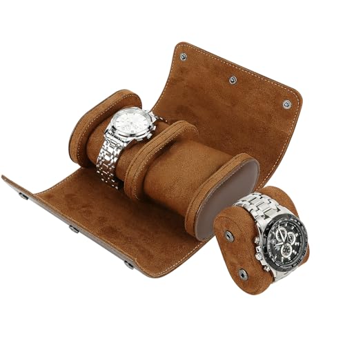 BAIGIO Caja de Relojes para Viajes y Joyero de Reloj Estuche para Relojes Regalos Organizador de Relojes Conveniente imprescindible, Marrón