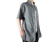 100% Cotton Grey Kung Fu Martial Arts Tai Chi Shirt Clothing XS-XL or Tailor Custom Made + Free Maga