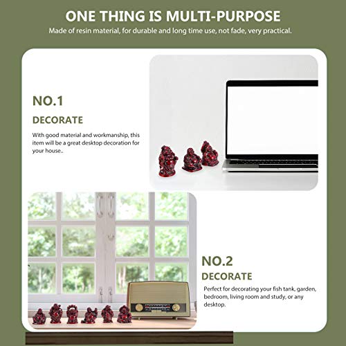 WINOMO 6Pcs Rindo Estátuas de Buda da Sorte Chinês Estatuetas Em Miniatura De Fadas Jardim Decorativ