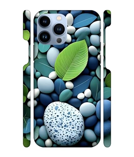 Image of ''Stones & Leaves'' -(Big) Printed Hard Mobile Back Cover for iPhone 13 Pro (6.1 inch), Designer | Protective & Premium Cover & Case