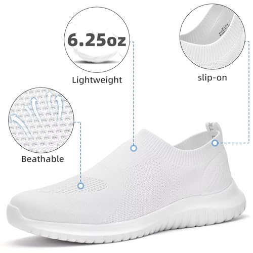 konhill Men's Athletic Walking Shoes - Lightweight Casual Knit Slip on Sneakers2