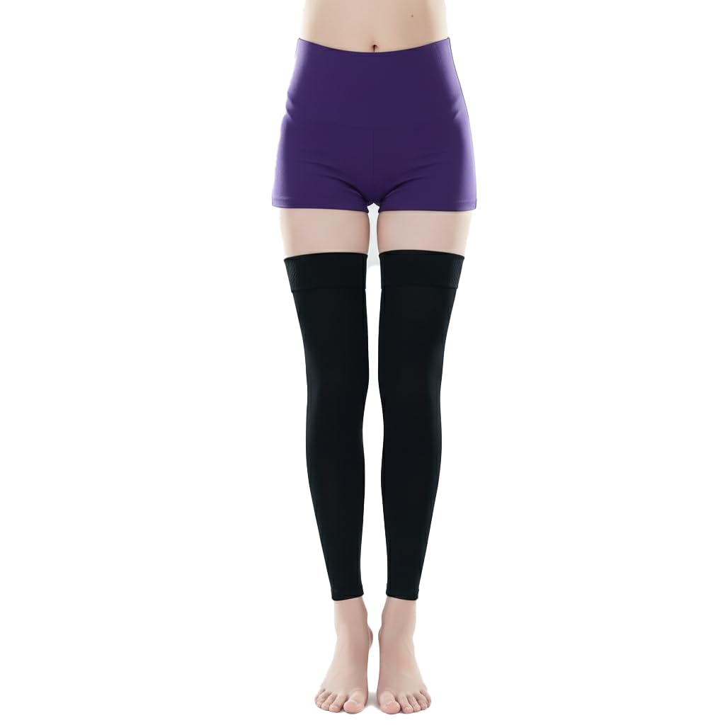 Bas de contention médicaux mi-cuisse sans pieds | 23-32 mmHg | Favorisent la circulation, soulagent les varices, les œdèmes, la thrombose veineuse profonde et les gonflements.