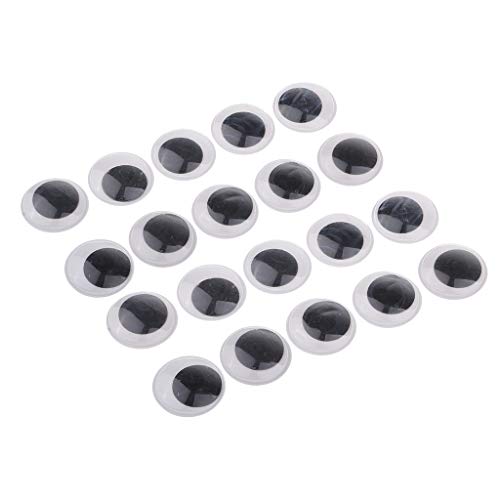 oshhni Adesivos de sachê de olhos móveis tamanhos diferentes olhos autoadesivos de - 30 mm 20 peças