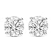 Houston Diamond District 1 to 10 Carat IGI Certified LAB GROWN Diamond Stud Earrings for women 4 Prong Push Back (E/F Color VS2/SI1 CLARITY) 1 Carat 14K White Gold Round Diamond