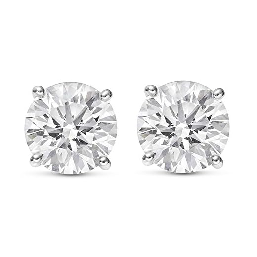 14K White Gold 1.5 Carat Round Shape LAB GROWN Diamond IGI Certified Stud Earrings for women 4 Prong Push Back (E/F Color VS2/SI1 CLARITY)