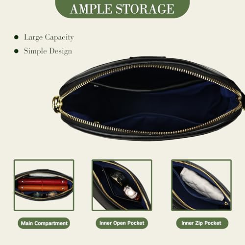 Zip Crossbody Bag for Women, Vegan Leather Phone Purse Shoulder Handbag with Adjustable Strap for Travel/Daily Use2