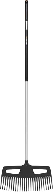 Fiskars Grabie do trawnika z wyjątkowo wytrzymałymi zębami, Długość: 176 cm, Szerokość: 49 cm, Czarne/ pomarańczowe, Aluminium/ tworzywo, L, Xact, 1027037