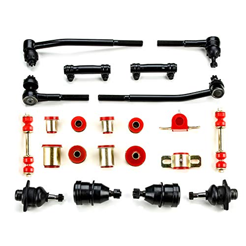 A-RESTO-PARTS Red Polyurethane Front End Suspension Rebuild Kit Compatible with Chevrolet Camaro OEM Spec Replacements (22 Piece Kit)