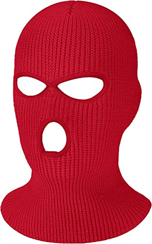 Image of Winter 1-Hole Knitted Ski Full Face Covering | Adult Men's & Women's Balaclava for Outdoor Sports & Cold Weather
