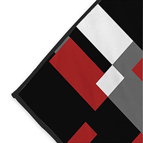 Non Slip Yoga Towel With Anchor Fit Corners,Mat Sized,Sweat Absorbent,Microfiber Hot Yoga Towel For Women & Men,71" L X 26" W,Red Black White #TOP2