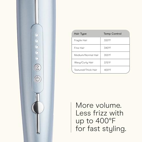 INFINITI PRO CONAIR SmoothWrap Dual Ion 1 Inch Flat Iron Hair Straightener, 1-Inch Flat Iron Produces More Volume and Less Frizz, 5 Heat Settings, For All Hair Types and Textures, Blue by Conair - Image 4