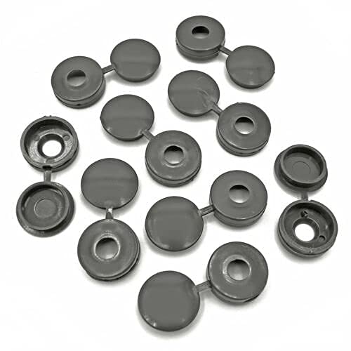 50 x Graphite Grey Hinged Screw Cover Caps Pozi Phillips Pan Head Countersunk, 0.25 inches x 2 inches - Image 3