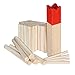 YUENFONG Wikinger Wurfspiel Classic Kubb Spiele aus Kiefernholz mit roter König, groß, Gartenspielzeug mit Tasche, Garten Spielzeug