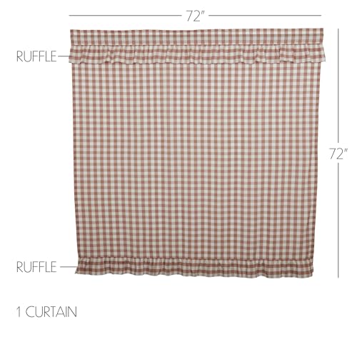 VHC Brands Annie Portabella Buffalo Check Ruffled Farmhouse Shower Curtain 72x72 by VHC Brands - Used condition - Image 2