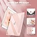Fintie Hybrid Slim Case for iPad 9th / 8th / 7th Generation (2021/2020 / 2019) 10.2 Inch - [Built-in Pencil Holder] Shockproof Cover with Clear Transparent Back Shell, Rose Gold