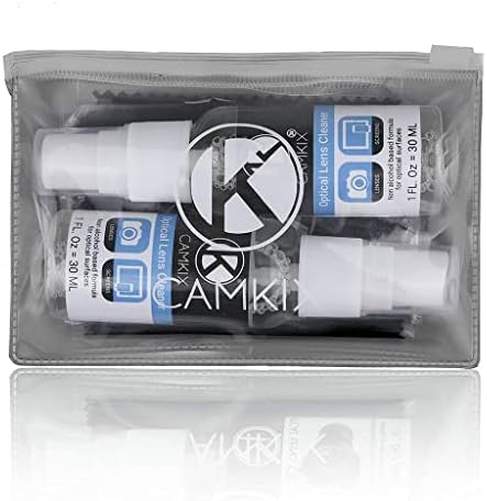 Camkix Lens and Screen Cleaning Kit - 2x cleaning spray, 2x microfiber cloth - Perfect to clean the lens of your DSLR or camera - Also great for your smartphone, tablet, notebook, etc.