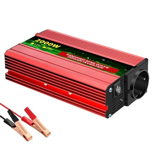 Inversor de corriente 12v 220v de 2000W y onda sinusoidal modificada con pantalla 50Hz