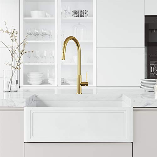 Vigo Vg02033Mg 18.63" H Vigo Bristol Single Handle Pull-Down Kitchen Faucet In Matte Brushed Gold #TOP16