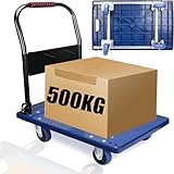台車 折りたたみ 軽量 平台車耐荷重500KG スチール製 フラットカート 静音 360度回転可能なキャスター付き業務用台車大型 屋内外で使用家庭、倉庫、農業、輸送、ハンドリング、ショッピング、防災用