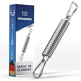 Königwerk Schwingfeder für Hängesessel - Made in Germany - Perfekte Stahlfeder für angenehmes Schwingen - Mit Sicherungsseil + 2 Karabiner- Feder für Hängesessel - Boxsack Feder