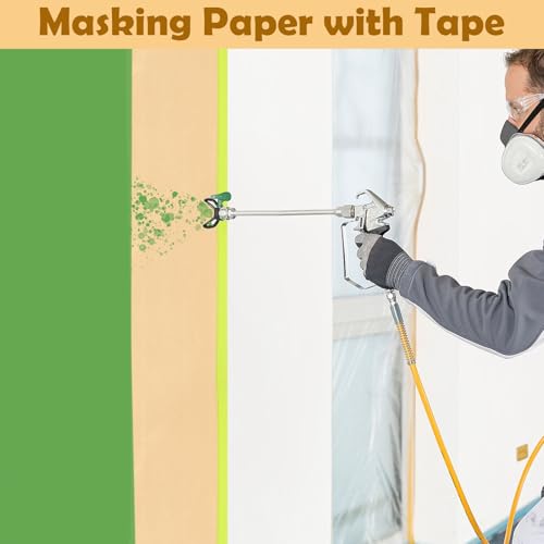 Image of 6PCS x 12 Inch x 30 ft Pre-Taped Masking Paper for Painting Painters Paper