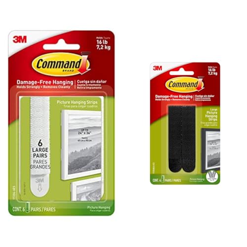 Image of Command Picture & Frame Hanging Strips, Large, White, 6-Strip, 4-Pack (24 Pair Total)