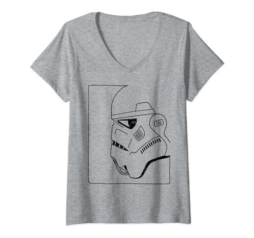 T-shirt Star Wars V pour femme avec motif Line Art Trooper en coton noir