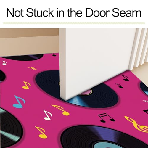 Tapis de porte absorbant antidérapant et lavable vinyle rose