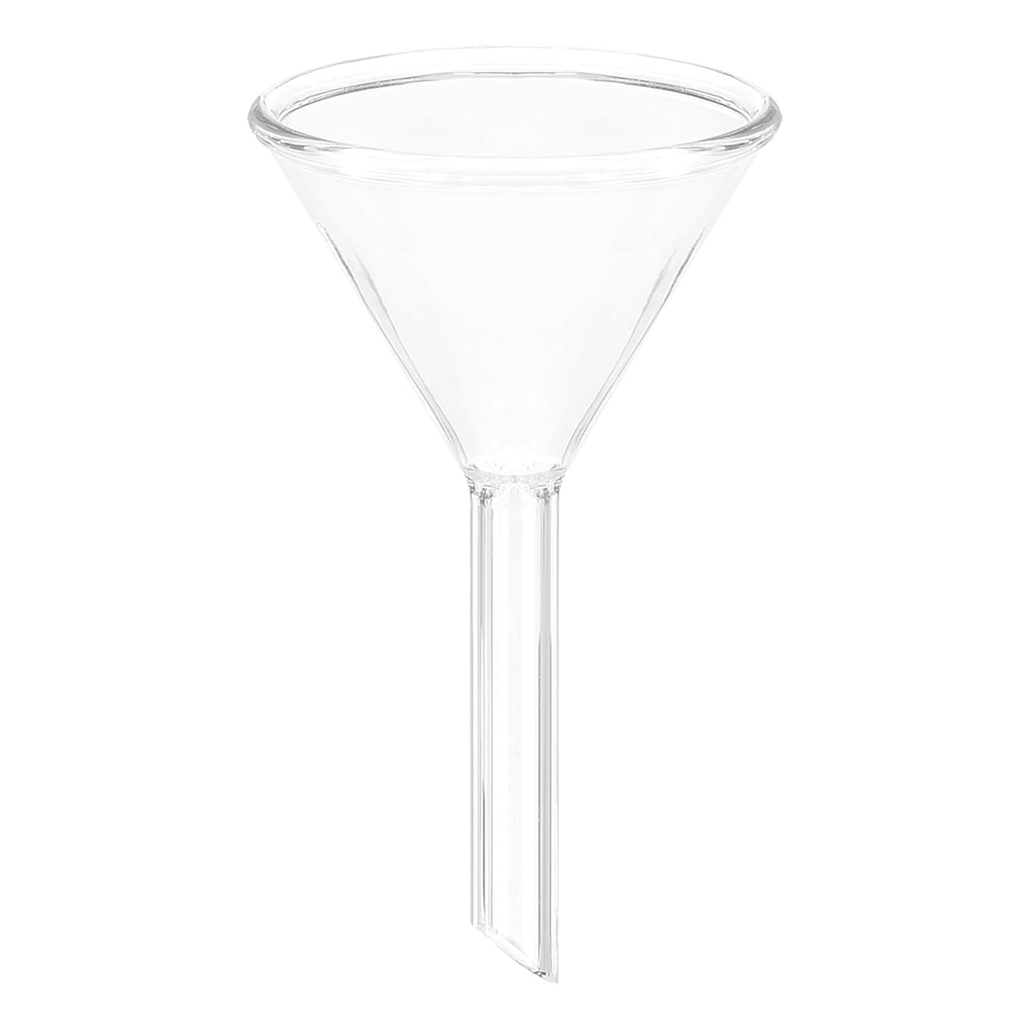 PATIKIL 60mm Short Stem Borosilicate Glass Funnel - Heavy Wall Lab Kitchen Funnel for Liquids Oils Powders Home Use
