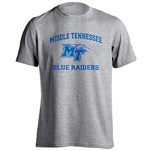 Sport Your Gear Middle Tennessee State University MTSU Blue Raiders Officially Licensed Distressed Retro T-Shirt Game Day Tee Spirit Wear Fan Gear Apparel Athletic Heather Medium