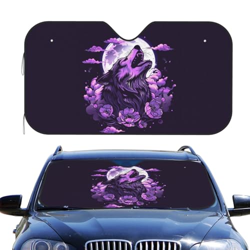 Pare-soleil pour voitures loup hurlant pliable format M
