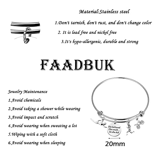 FAADBUK Triathlon Bracelet Triathlon Lover Gift She Believed She Could So She Did Inspiration Gift for Her2