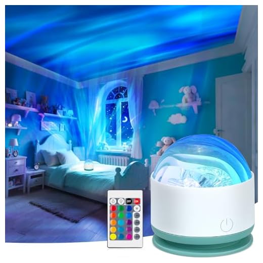 Northern Lights Projector, Rechargeable 16 Color Aurora Night Light Projector Mood Lighting with Dimmable & Remote Control for Bedroom Kids Teen Girl Gift Room Decor
