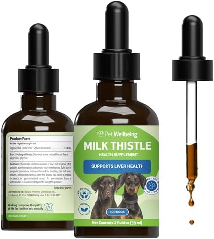 Pet Wellbeing Milk Thistle for Dogs - Organic Milk Thistle, Suppo...