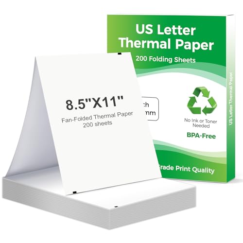 Papel térmico para impresora inalámbrica portátil tamaño carta 8.5 x 11 sin tinta