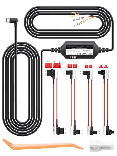 Hardwire Kit for Dash Cam Parking Mode, Type-C 12-24V to 5V/2.5A