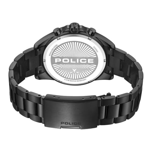 Image of Police Black Dial Chronograph Stainless Steel Strap Watch for Men