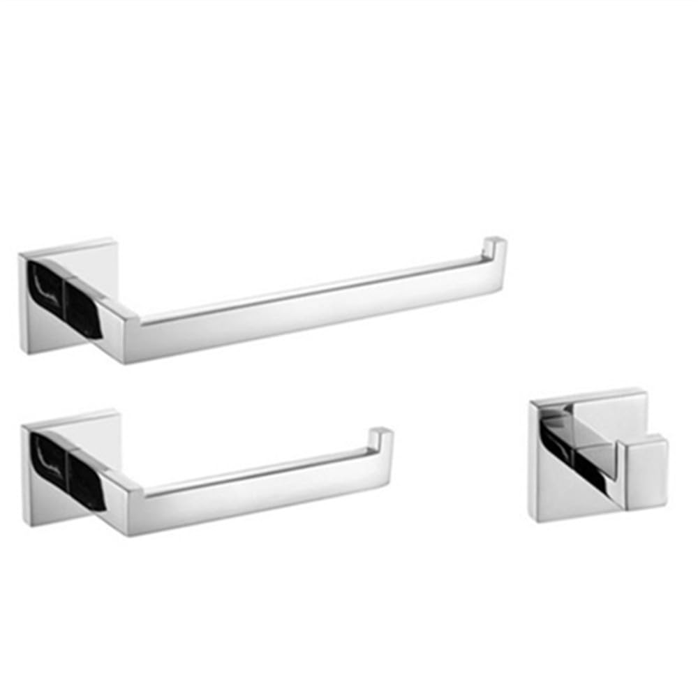 Porte-Papier et Kit Accessoires de Salle de Bain Anti-Rouille en Acier Inoxydable Chrome 71LG