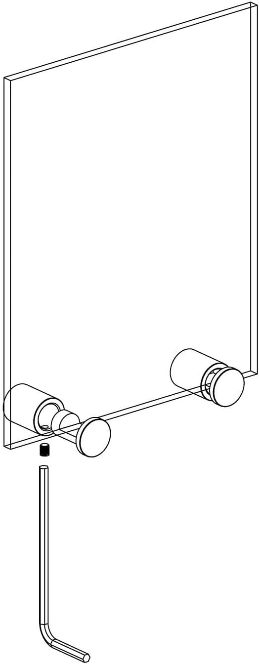 Side Clamp Standoffs 3/4" x 1" Solid Aluminum, Edge Grip Sign Standoffs for Glass, Burglarproof Sign Standoff, Standoffs Hardware, for Acrylic, Glass, PVC, Glass Panel with 2 pcs Spacers