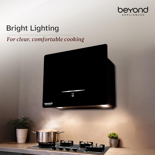 Image of Beyond Appliances Cube BLDC Plug N Play Ductless Kitchen Chimney | 1500 CMH | AutoClean | 5-Stage Charcoal Activated Filter | Touch Control | 3-way Suction | 46dB Low Noise | Black | PAN INDIA SERVICE