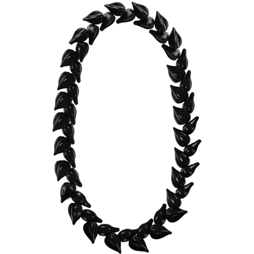 Daifunli Ula Fala Samoan Necklace Artificial Samoan Necklace Ula Fala Chief Lei Polynesia Traditional Wrestling Favor for Women Men(Black 34 Inches)