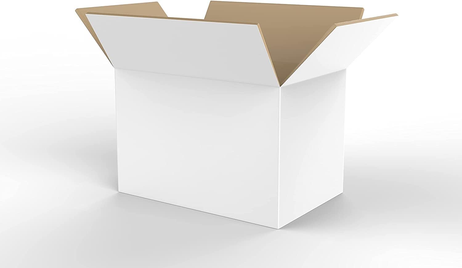 Aluf Packaging White Corrugated Boxes 16.00" x 11.88" x 6.38" - Pack of 25 - For Shipping, Packing, Moving, Small Business