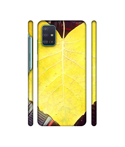 Image of Amazon Brand - Solimo Designer Yellow Leaf 3D Printed Hard Back Case Mobile Cover for Samsung Galaxy A51