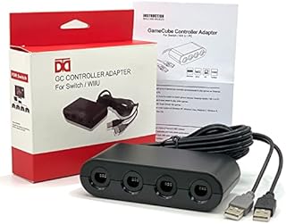 Gamecube NGC Controller Adapter - Compatible with Nintendo Switch, Wii U, PC - 4 Ports for Super Smash Bros - USB No Drivers Required