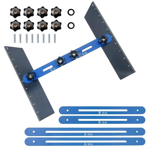 ZMdooreasy Aluminum Stair Tread Template Tool Measuring Layout Jig With Sliding Connectors For Deck Floors Window Sills Installation