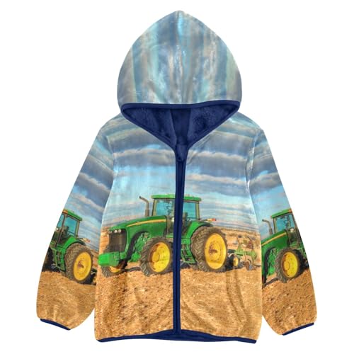Image of Boys Fleece Jacket Hooded Autumn Winter Long Sleeve Thick Warm Outerwear;3-10 Years Kids Cute Fuzzy Jacket