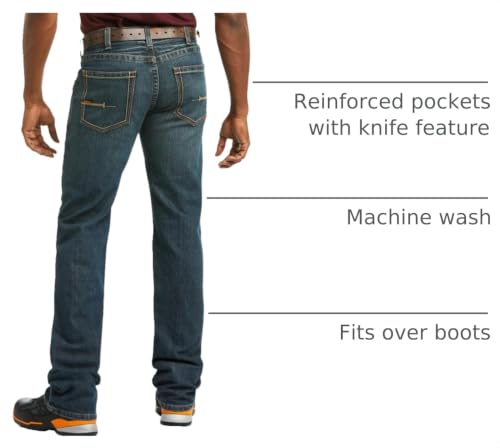Image of Ariat Men's Rebar M5 Straight Durastretch Edge Stackable Straight Leg Jean