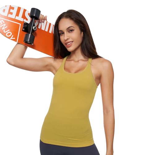 Image of sphinx cat Yoga Racerback Tank Top for Women with Built in Bra,Women's Padded Sports Bra Fitness Workout Running Shirts